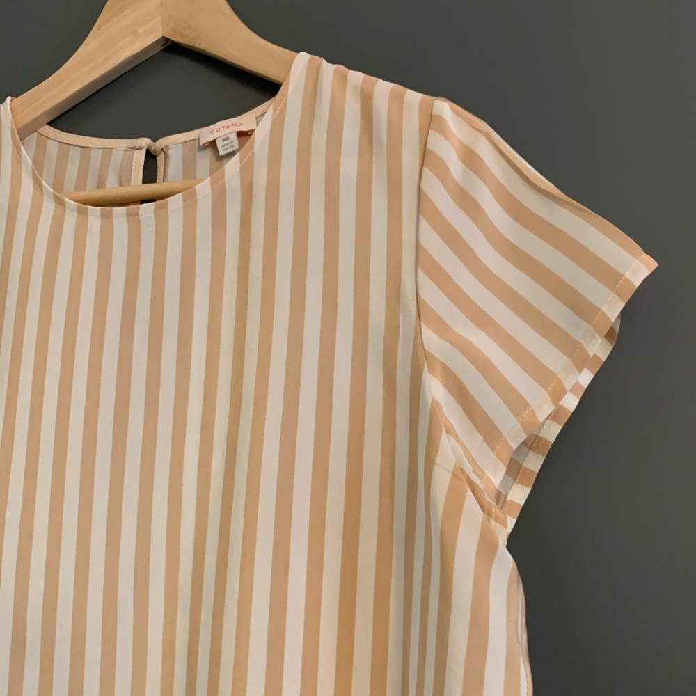 Cuyana striped silk blouse